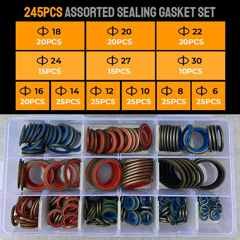 100pcs/245pcs Assorted Sealing Gasket Set - Image 7