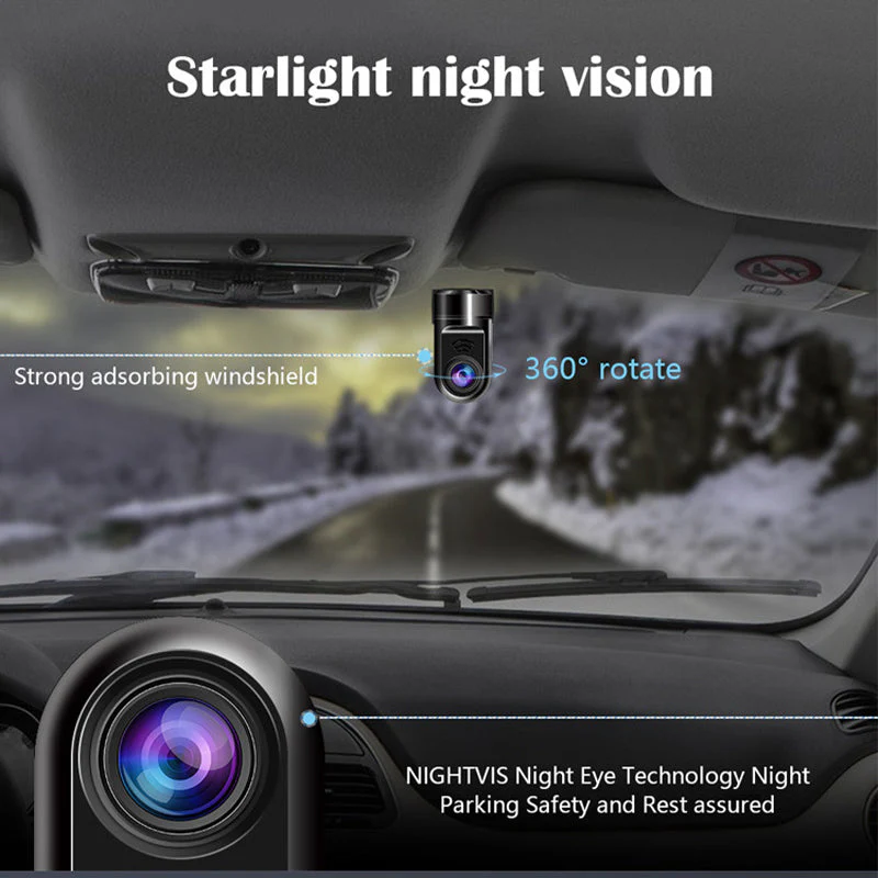 1080P HD 360° Rotating Mini ADAS Dashcam - Image 13