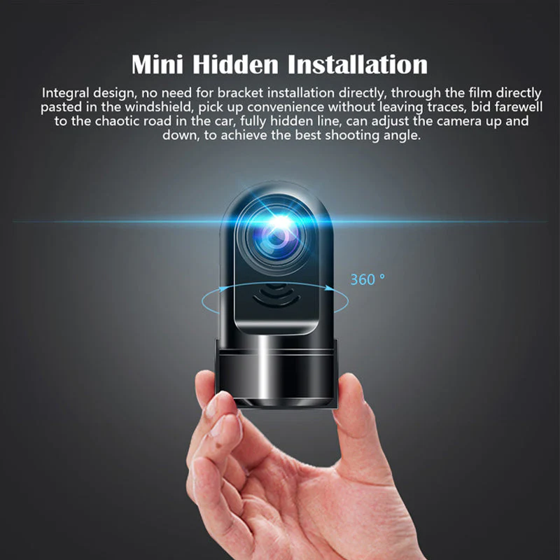 1080P HD 360° Rotating Mini ADAS Dashcam - Image 2