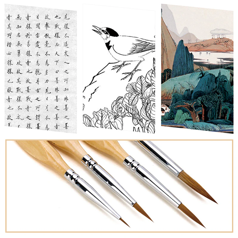 11 Pcs Miniature Detail Paint Brush Set With Natural Wood Handle - Image 6