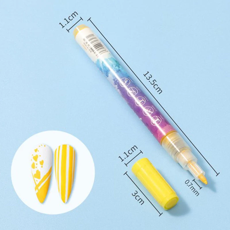12 Colors Ultra Thin Curve Manicure Marker - Image 11