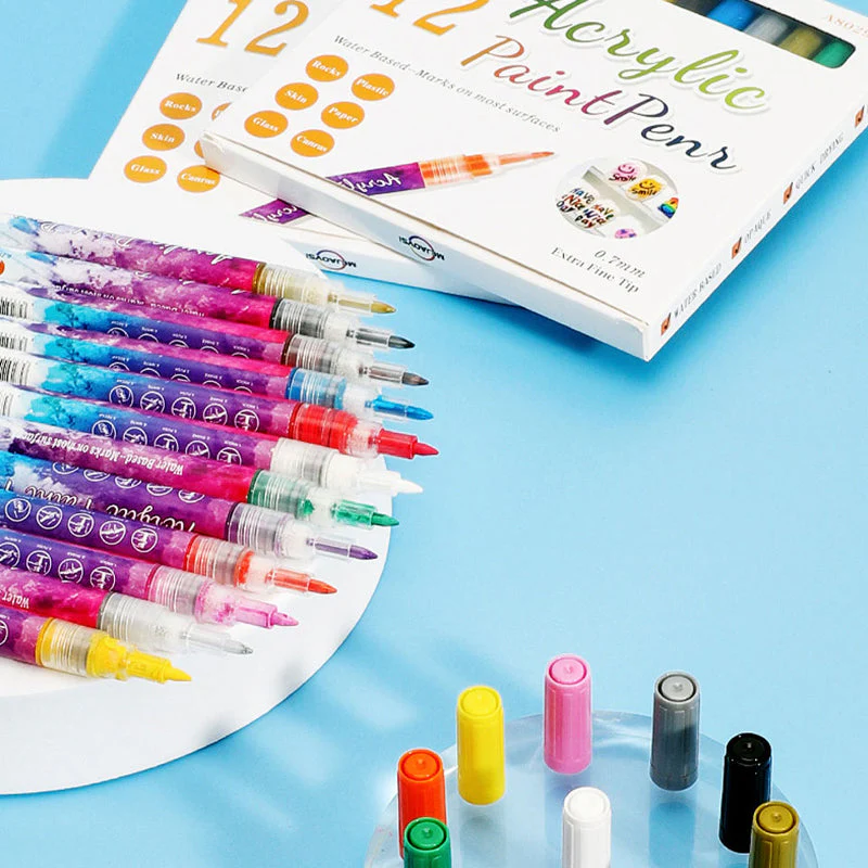 12 Colors Ultra Thin Curve Manicure Marker - Image 4
