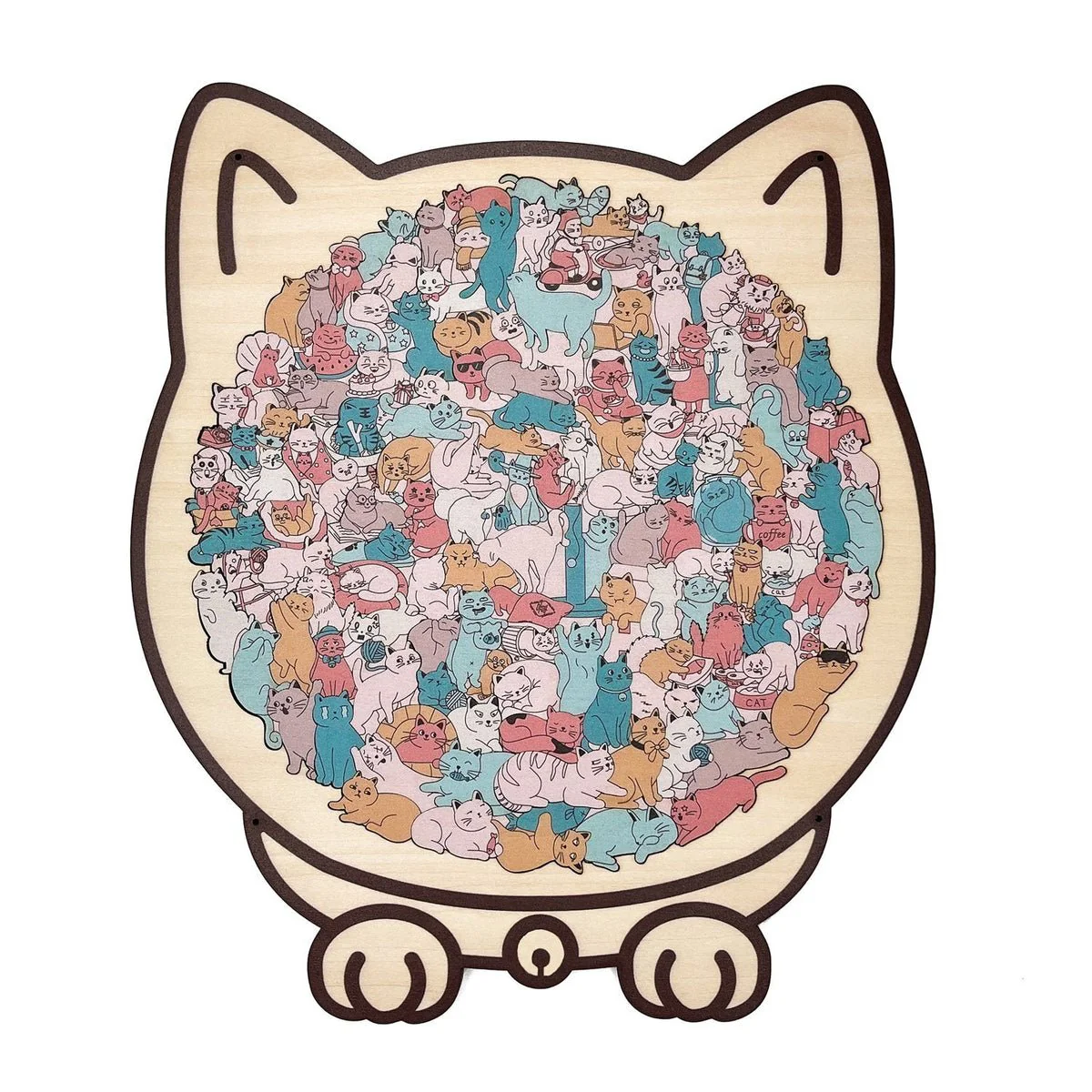 135-Piece Cat-Shaped Wooden Puzzle - Image 10