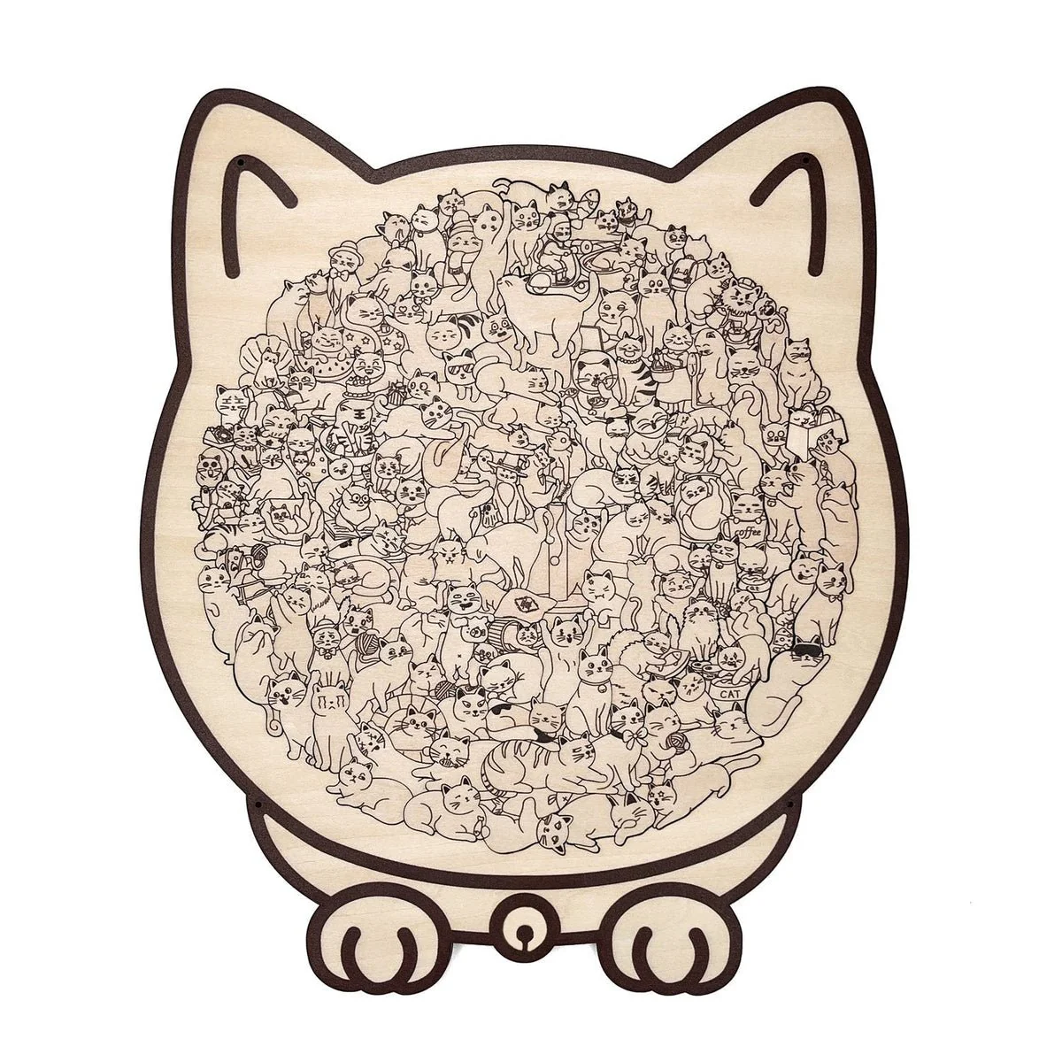 135-Piece Cat-Shaped Wooden Puzzle - Image 11