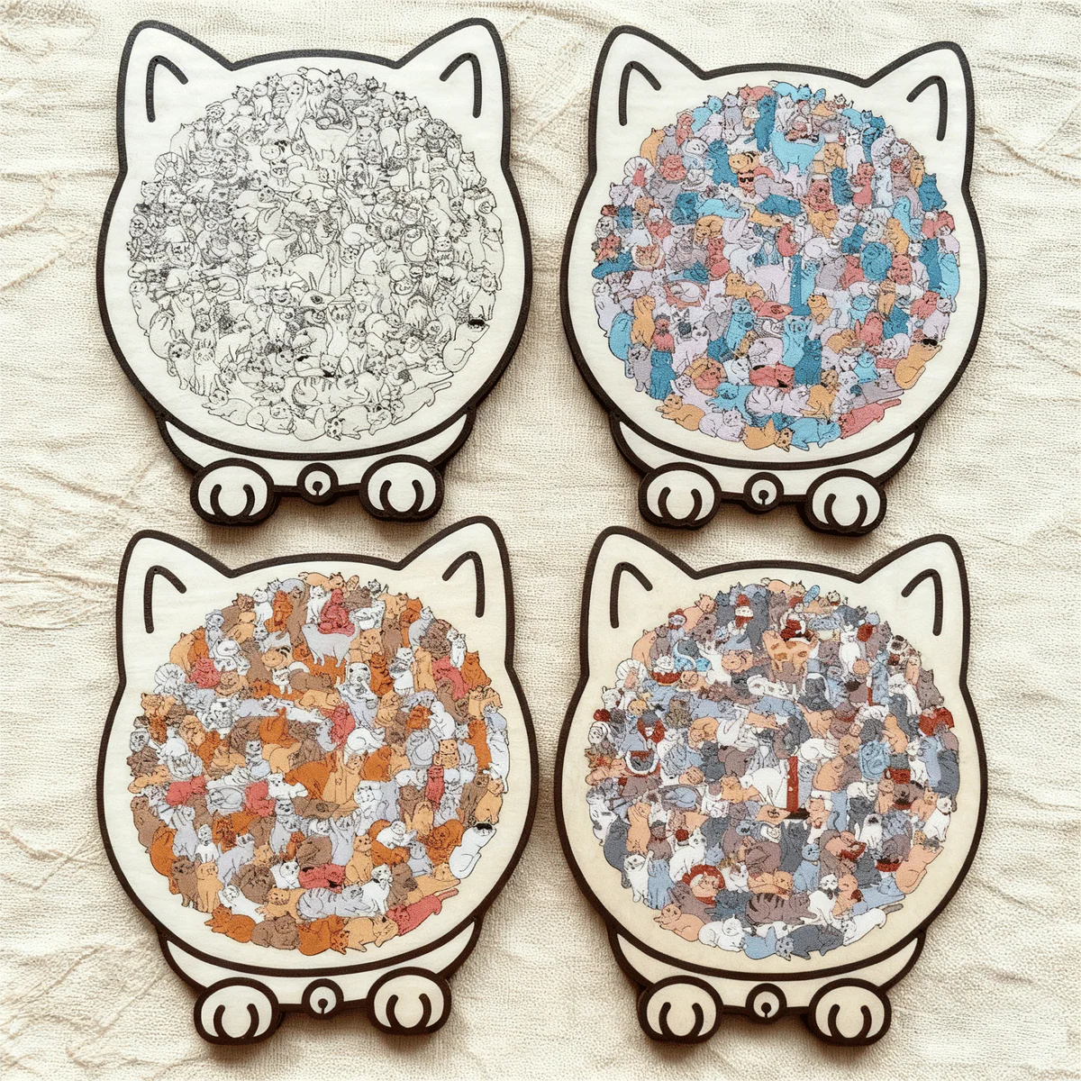 135-Piece Cat-Shaped Wooden Puzzle - Image 7
