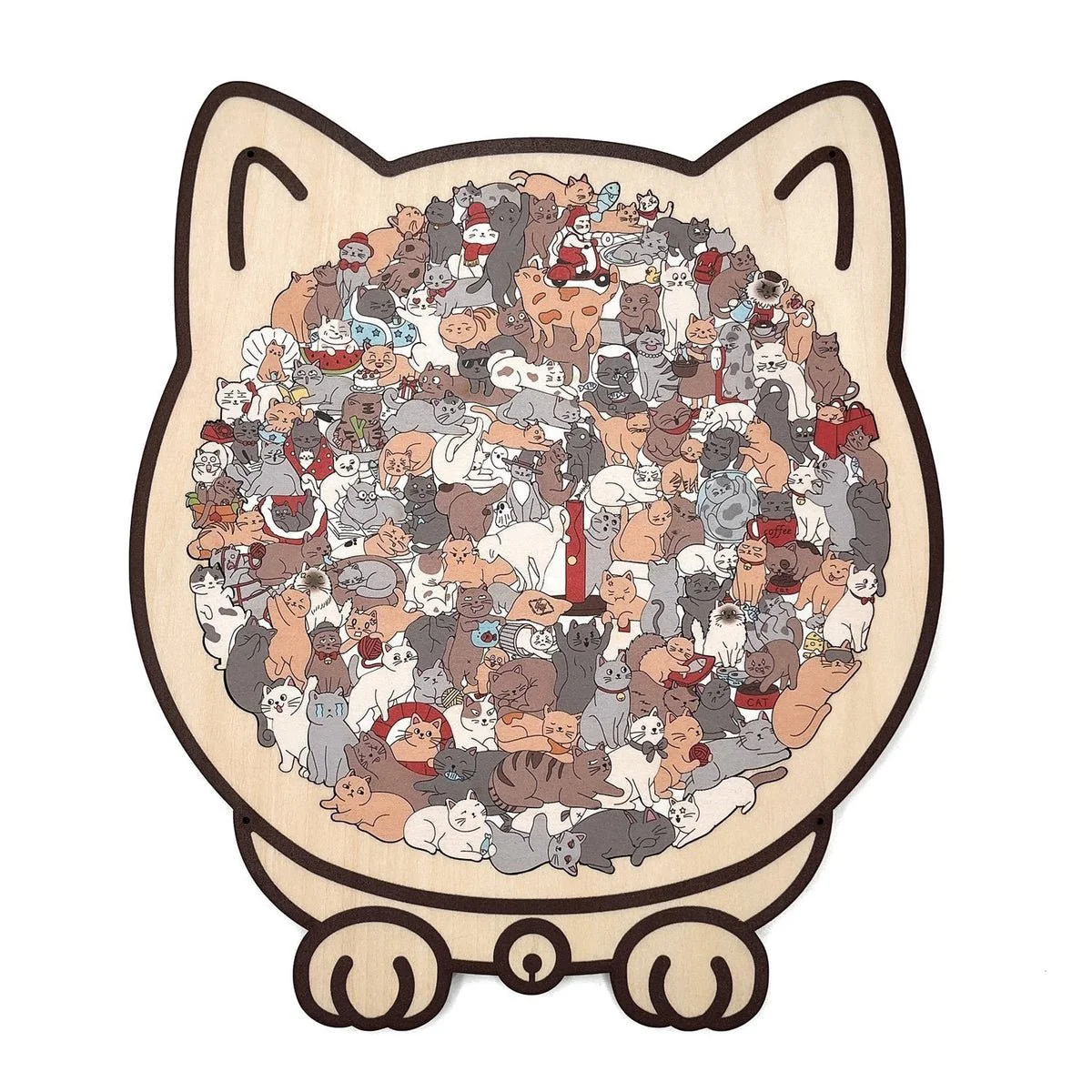 135-Piece Cat-Shaped Wooden Puzzle - Image 8