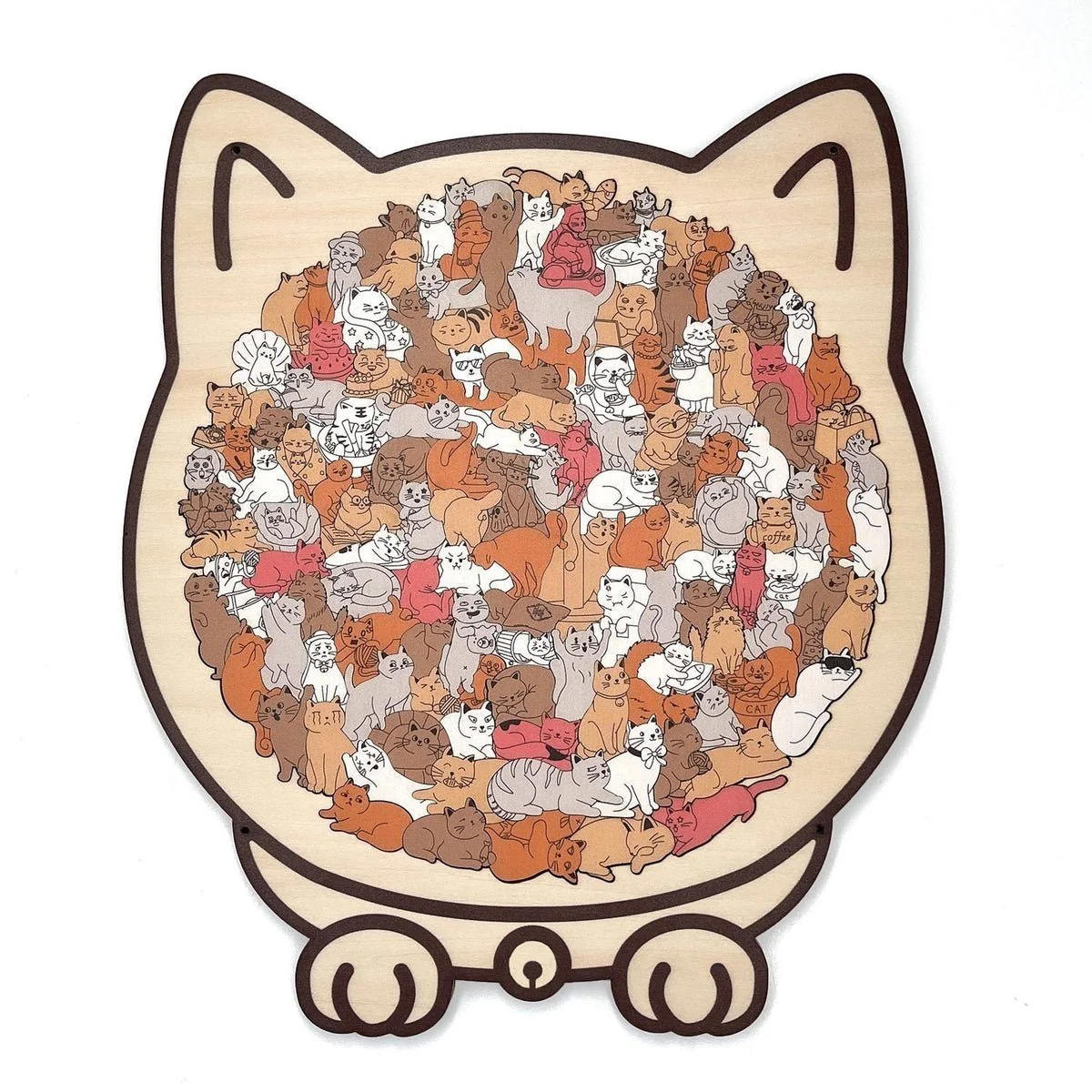 135-Piece Cat-Shaped Wooden Puzzle - Image 9