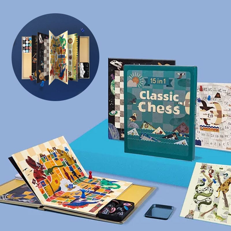 15-in-1 Multifunctional Book-Style Portable Chess Set - Image 14