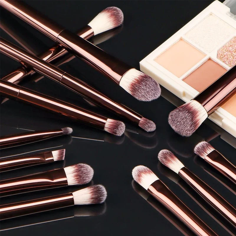 20-piece coffee-coloured makeup brush set - Image 7