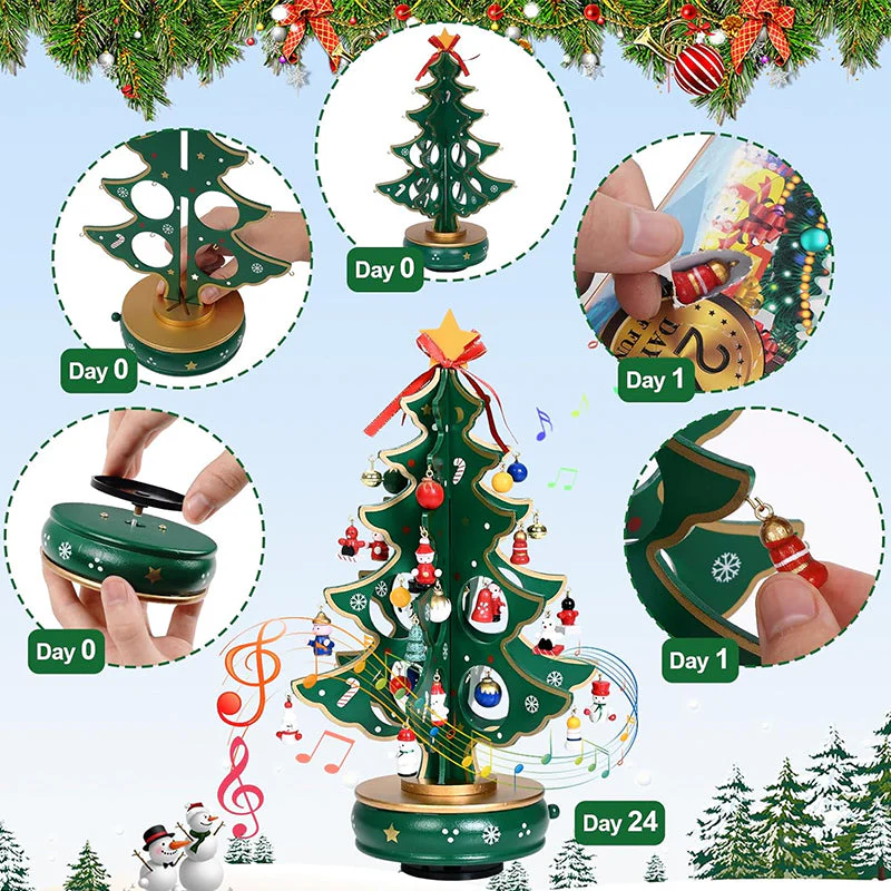 24 Days Countdown Calendar with Christmas Tree 24 PCS Ornaments - Image 9