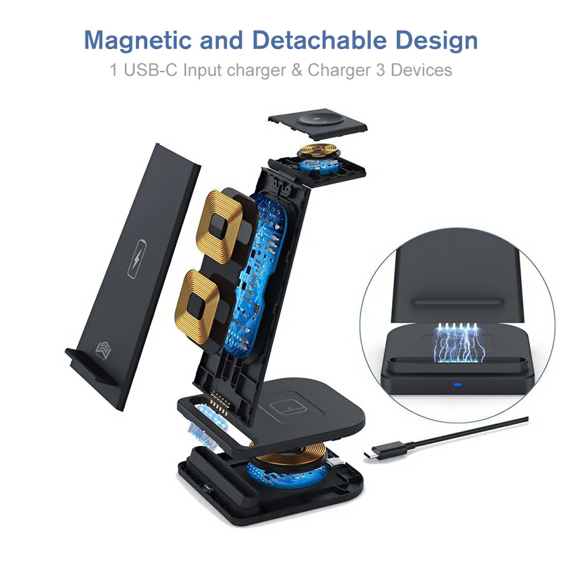 3 in 1 Wireless Charging Station Suitable for iPhone - Image 7