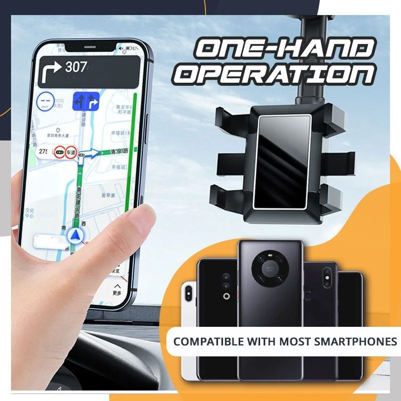 360° Rotating Car Rearview Mirror Phone Holder - Image 4