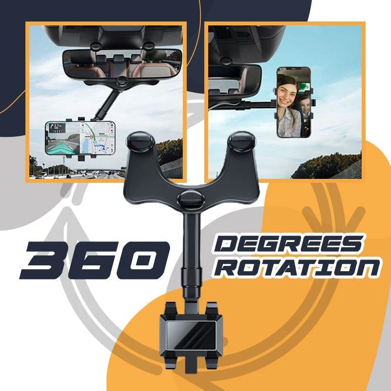 360° Rotating Car Rearview Mirror Phone Holder - Image 5