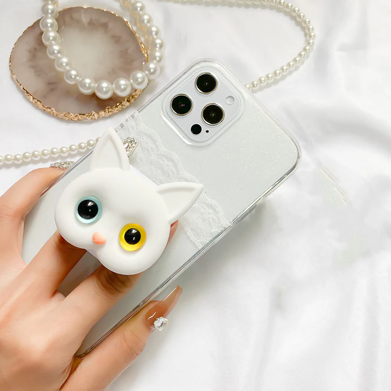3D Cute Kitten Phone Holder with mini Mirror - Image 10