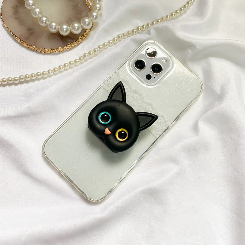 3D Cute Kitten Phone Holder with mini Mirror - Image 4