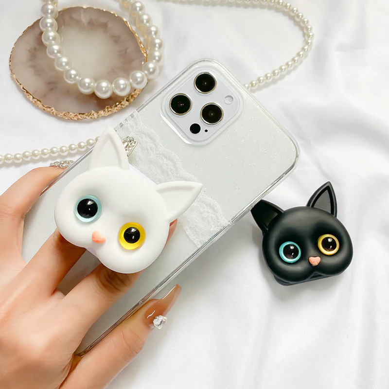 3D Cute Kitten Phone Holder with mini Mirror - Image 6