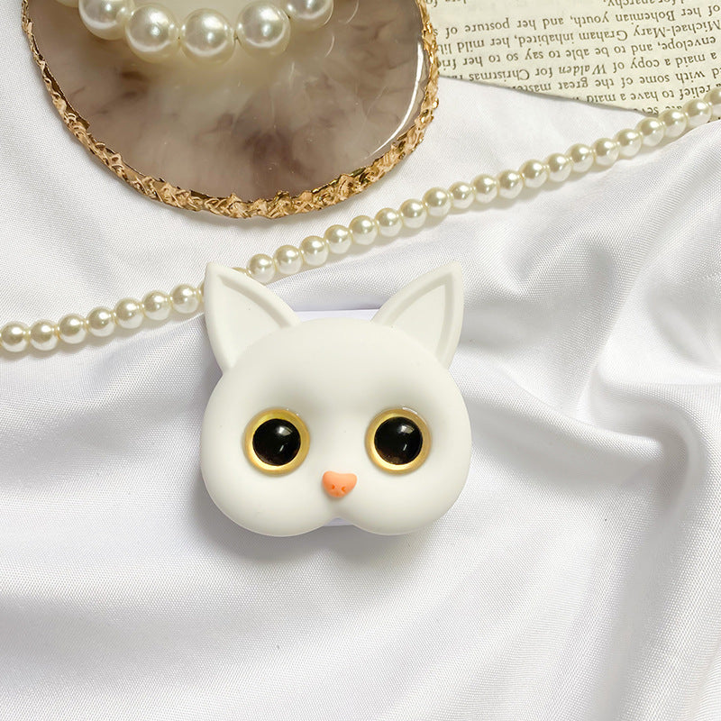 3D Cute Kitten Phone Holder with mini Mirror - Image 9
