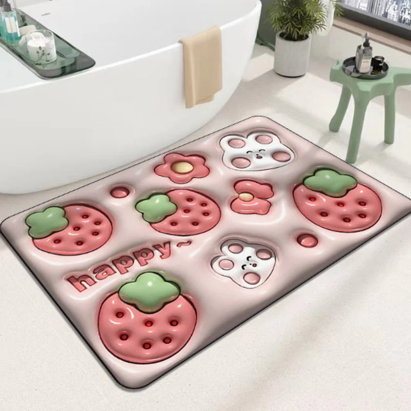 3D flower soft diatom mud absorbent floor mat - Image 13