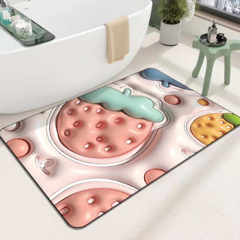 3D flower soft diatom mud absorbent floor mat - Image 17