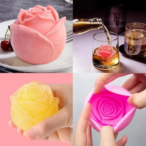 3D Silicone Rose Shape Ice Cube Mold - Image 3