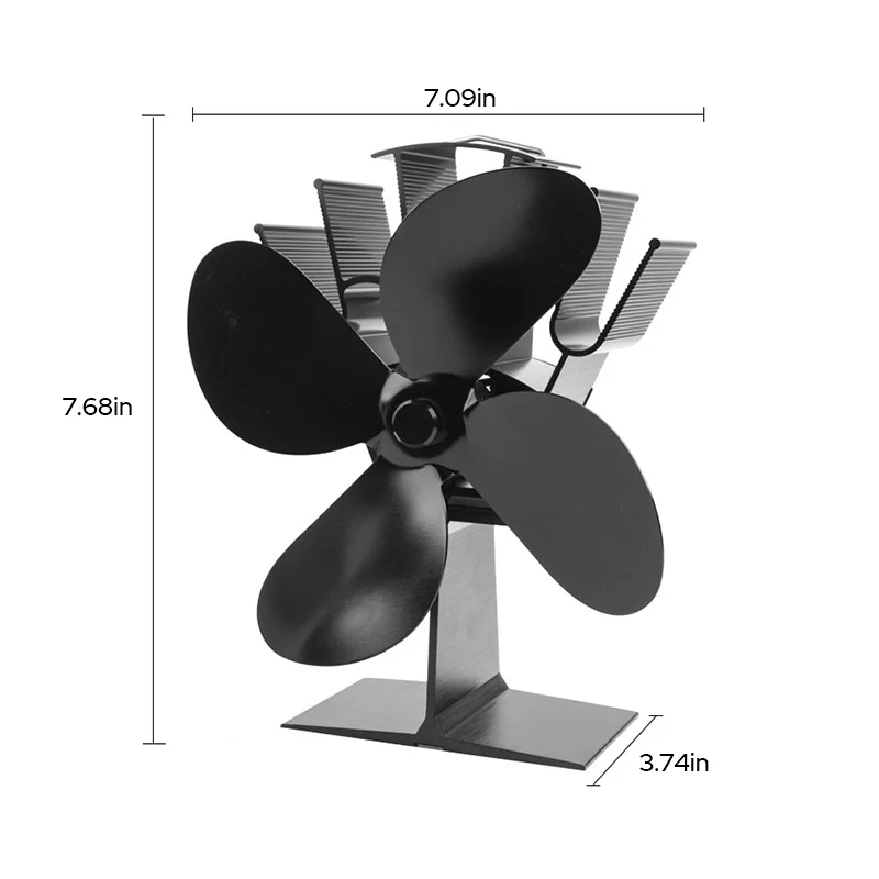 4 Blades Heat Powered Stove Fan - Image 7