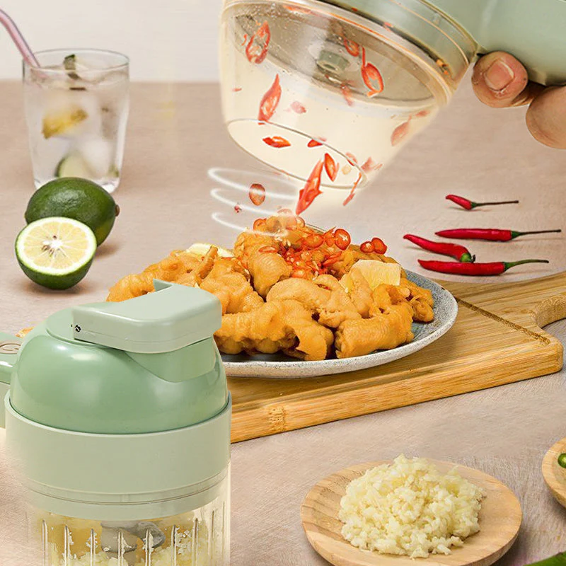 4 In 1 Handheld Electric Vegetable Cutter Set - Image 11
