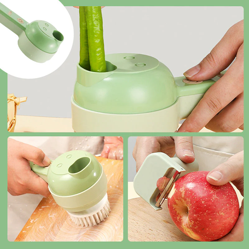 4 In 1 Handheld Electric Vegetable Cutter Set - Image 12