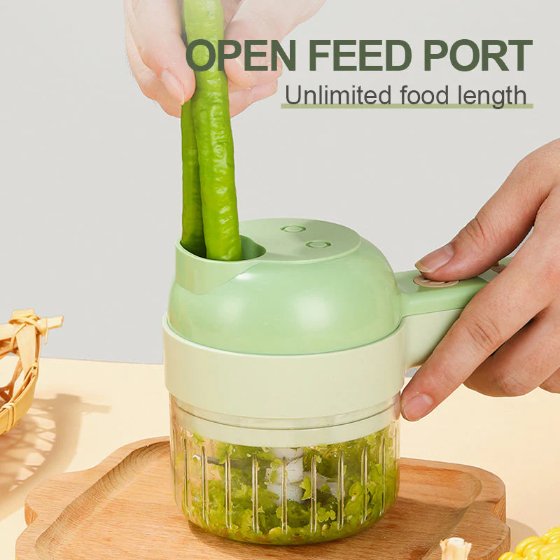 4 In 1 Handheld Electric Vegetable Cutter Set - Image 3