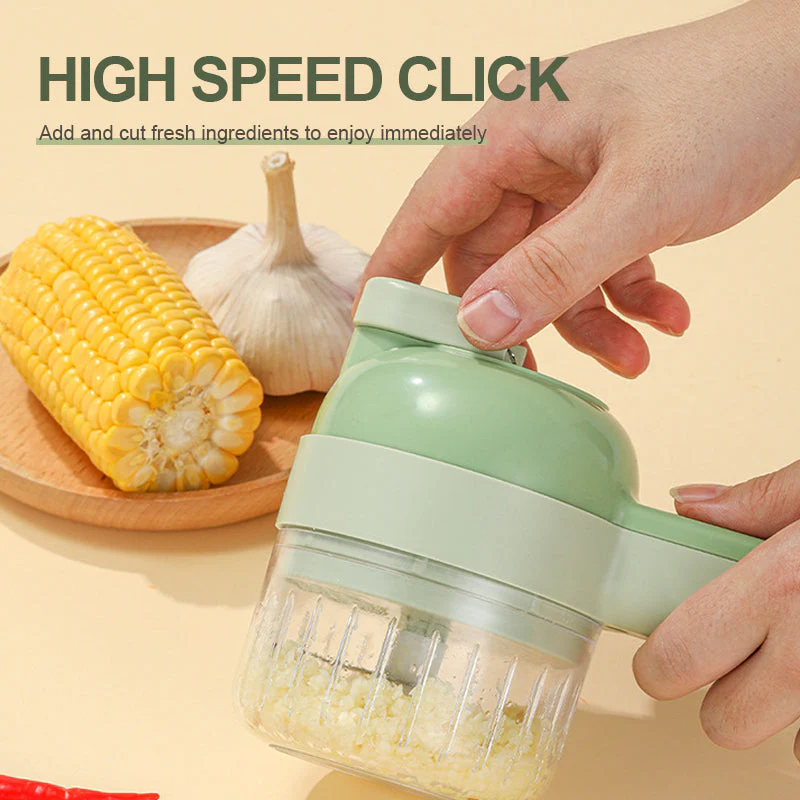 4 In 1 Handheld Electric Vegetable Cutter Set - Image 4