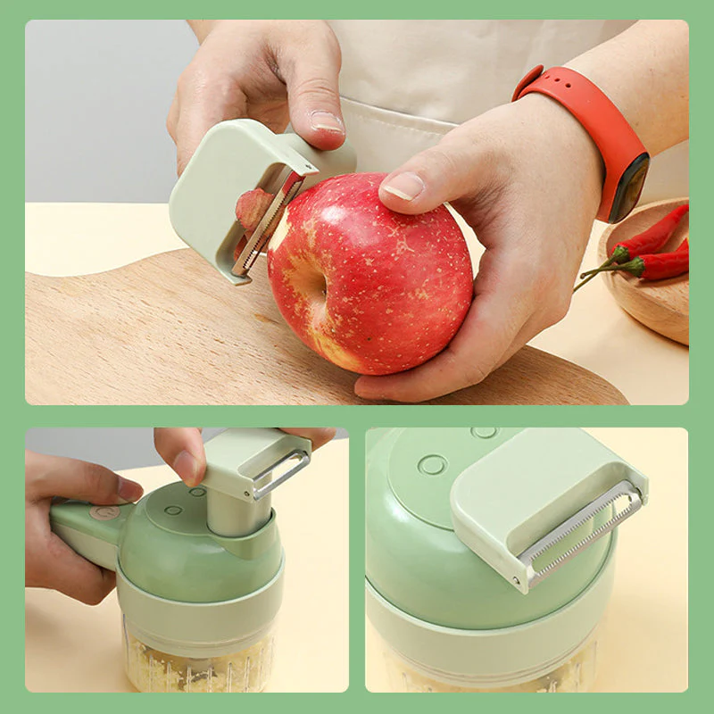 4 In 1 Handheld Electric Vegetable Cutter Set - Image 7