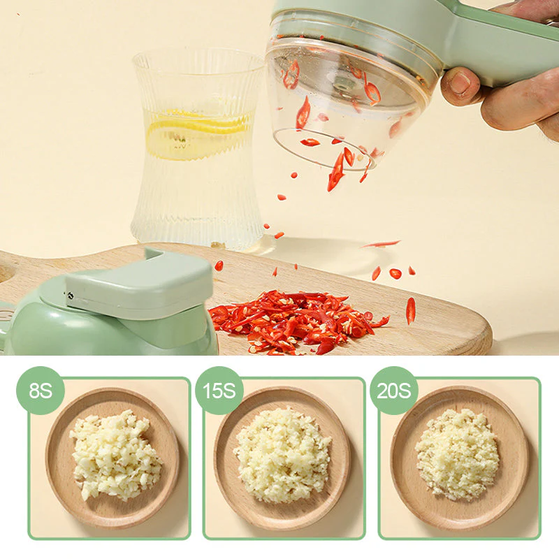 4 In 1 Handheld Electric Vegetable Cutter Set - Image 9