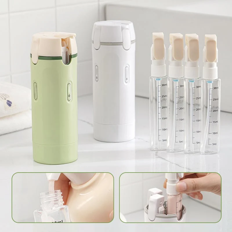 4-in-1 Leakproof Rotatable Travel Dispenser Set - Image 2