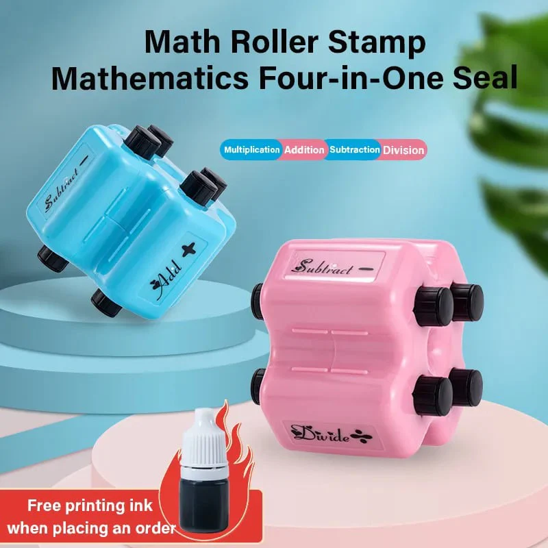 4-in-1 Math Practice Roller Stamp Set - Image 4