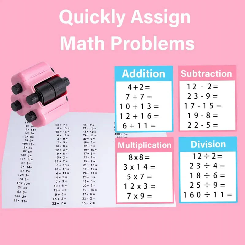 4-in-1 Math Practice Roller Stamp Set - Image 8