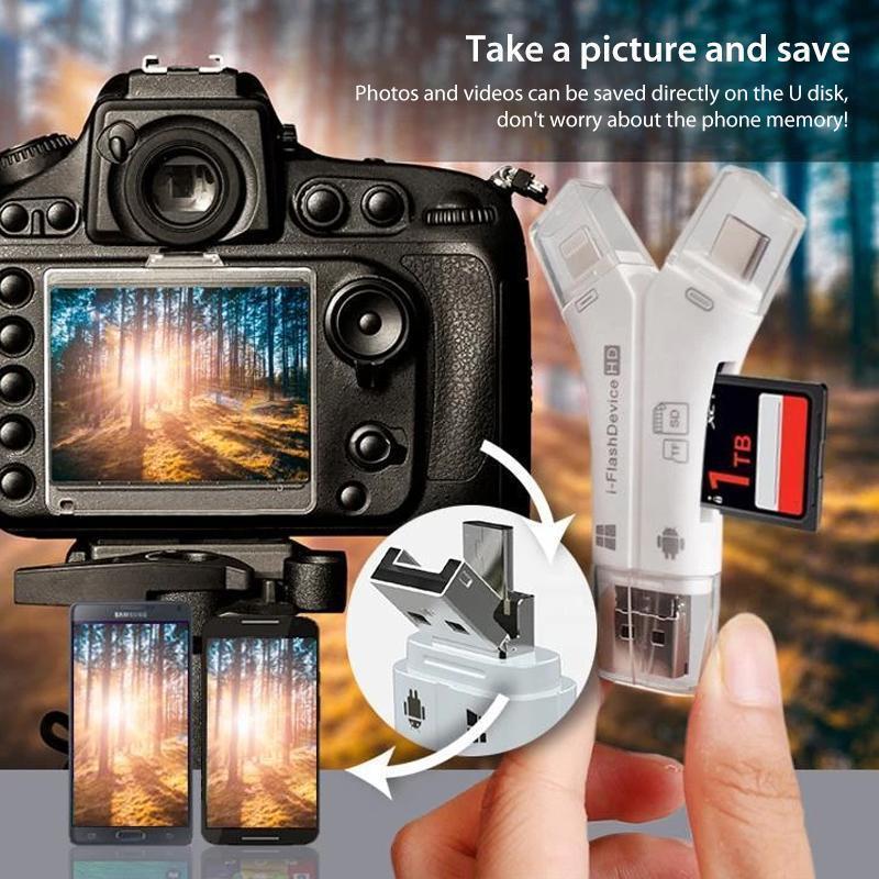 4-in-1 Portable Memory Card Reader For Phones - Image 4