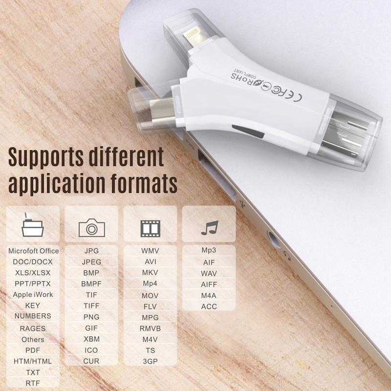 4-in-1 Portable Memory Card Reader For Phones - Image 5