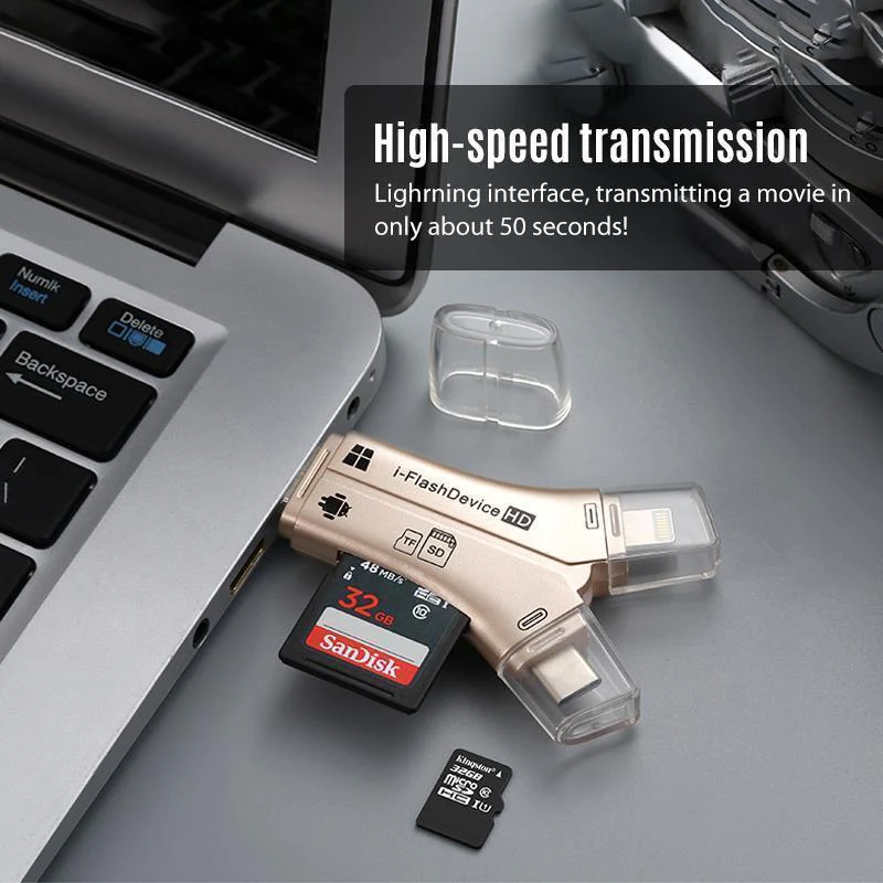 4-in-1 Portable Memory Card Reader For Phones - Image 6