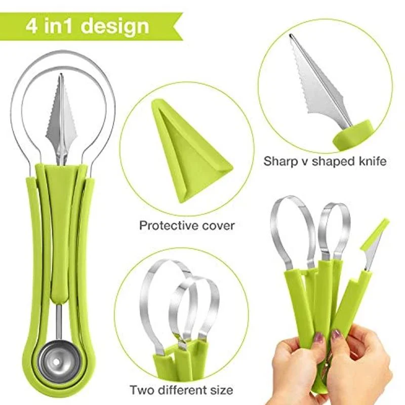 4 in 1 Stainless Steel Fruit Tool Set - Image 4