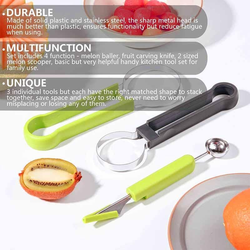 4 in 1 Stainless Steel Fruit Tool Set - Image 5