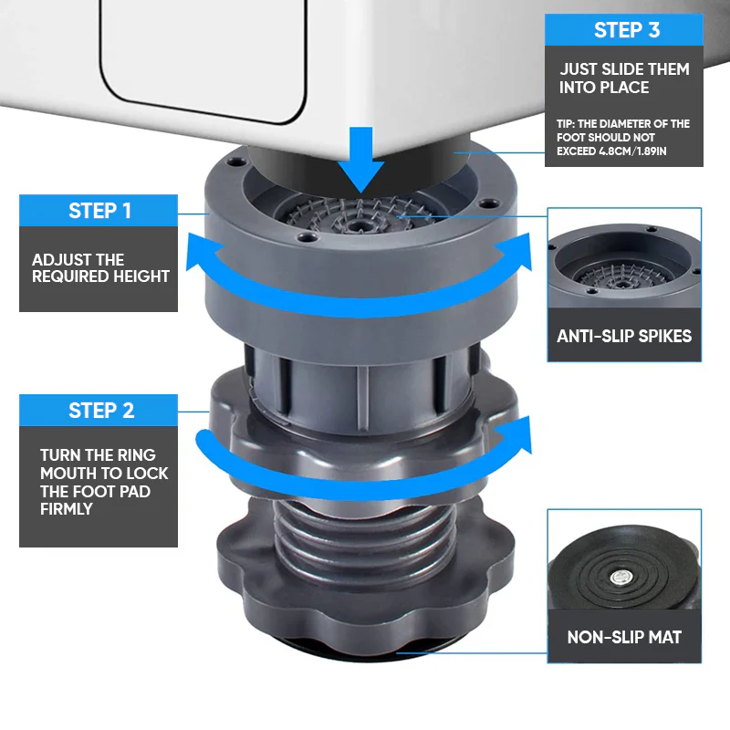 4 Pcs Adjustable Height Washing Machine Support - Image 4