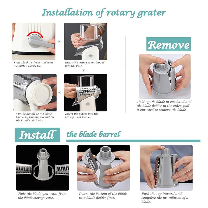 5 in 1 Rotary Cheese Grater Shredder - Image 3