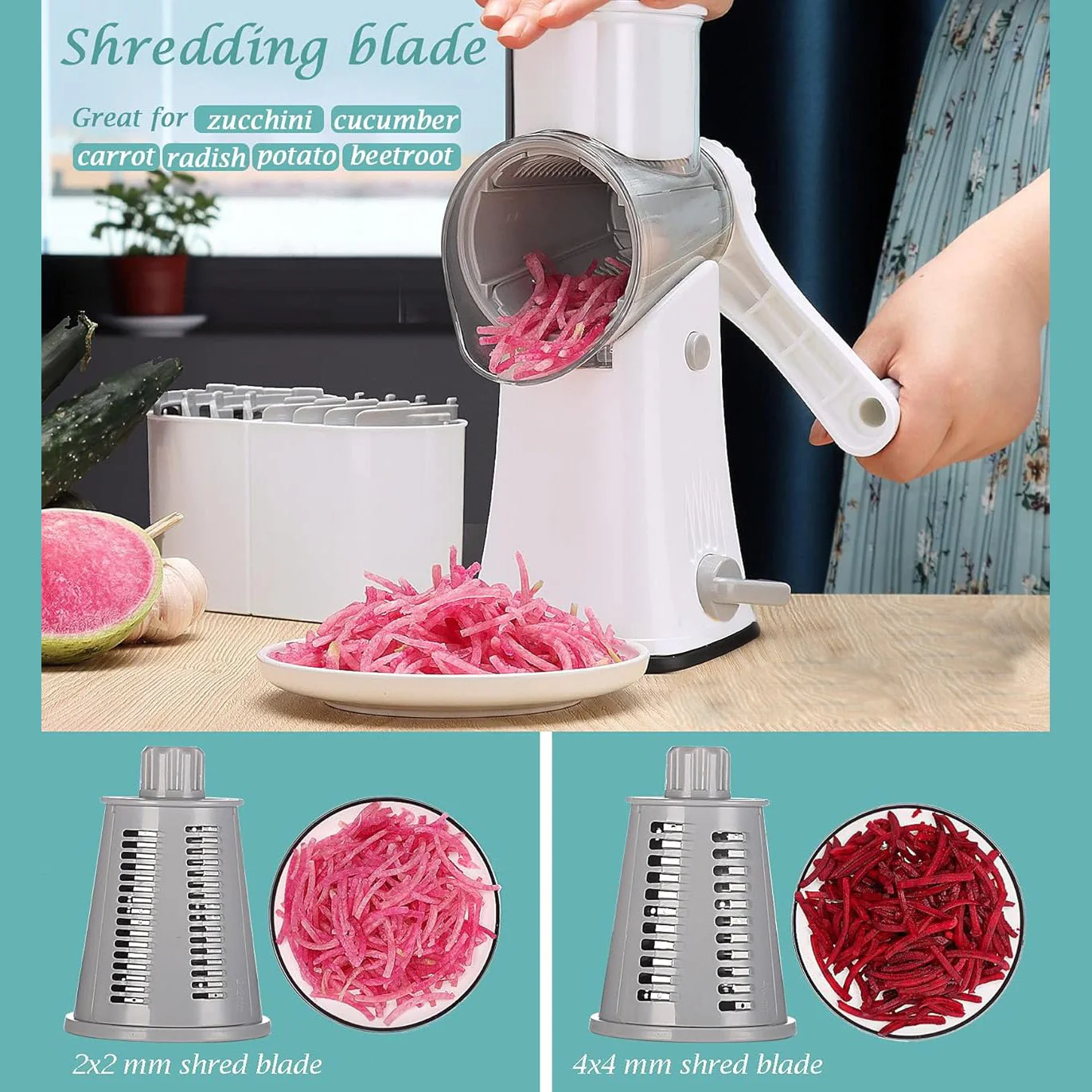 5 in 1 Rotary Cheese Grater Shredder - Image 8