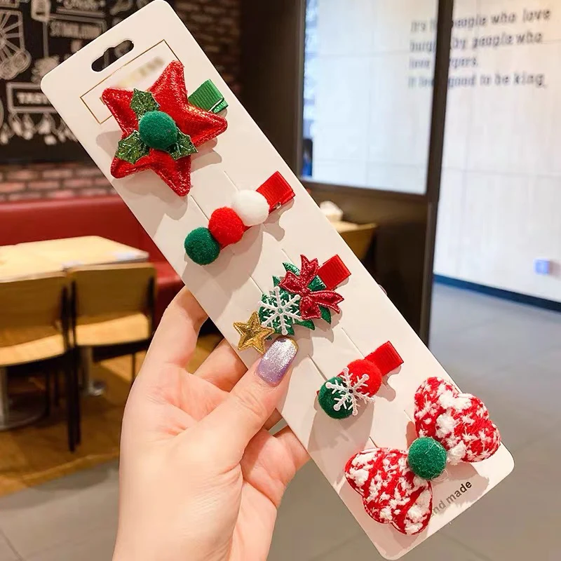 5 Pieces Christmas Hair Clips Set - Image 9