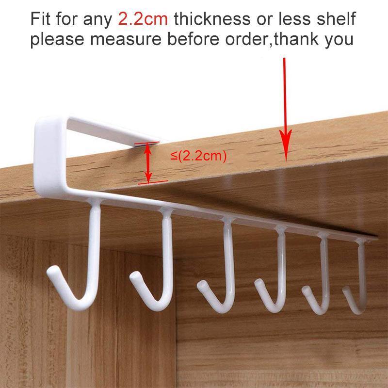6 Hooks Under-Cabinet Hanger Rack - Image 3