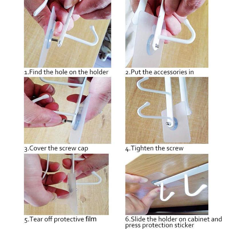 6 Hooks Under-Cabinet Hanger Rack - Image 8