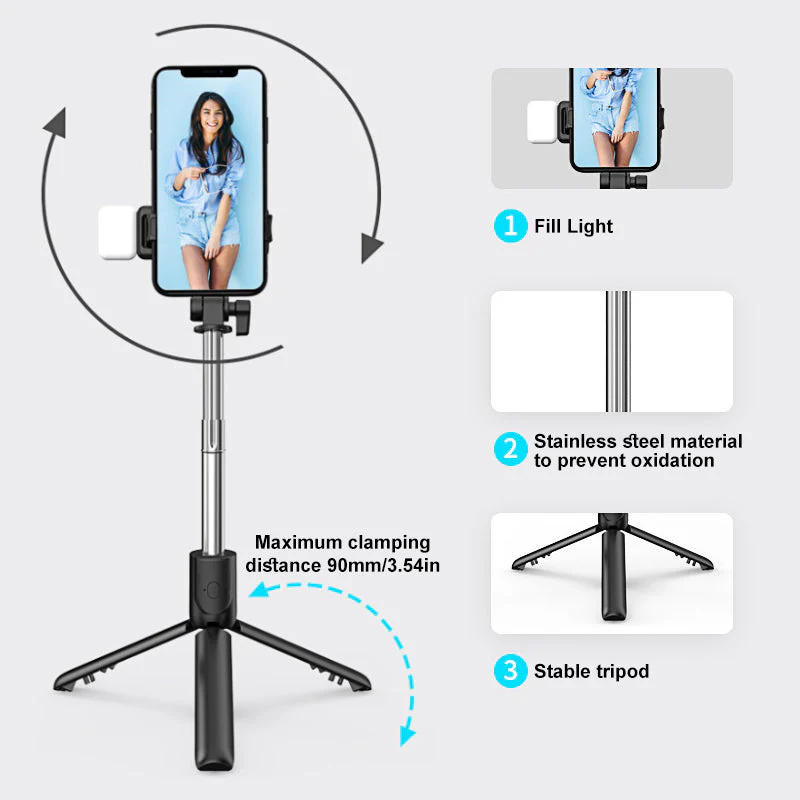 6 In 1 Wireless Bluetooth Selfie Stick - Image 13