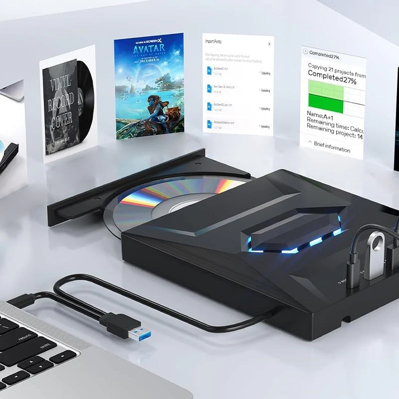 7-in-1 External USB DVD Drive & Blu-ray Player - Image 9