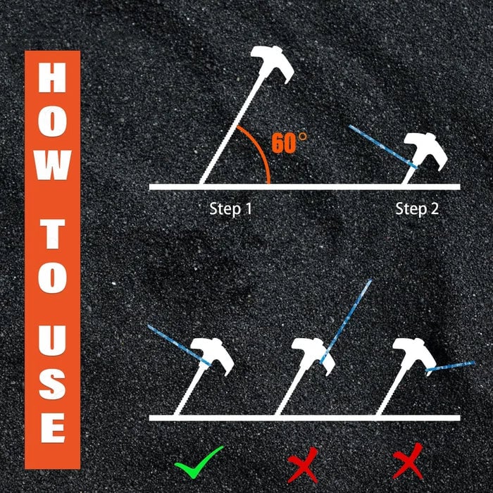 8" Screw in Tent Stakes - Ground Anchors Screw in - Image 3