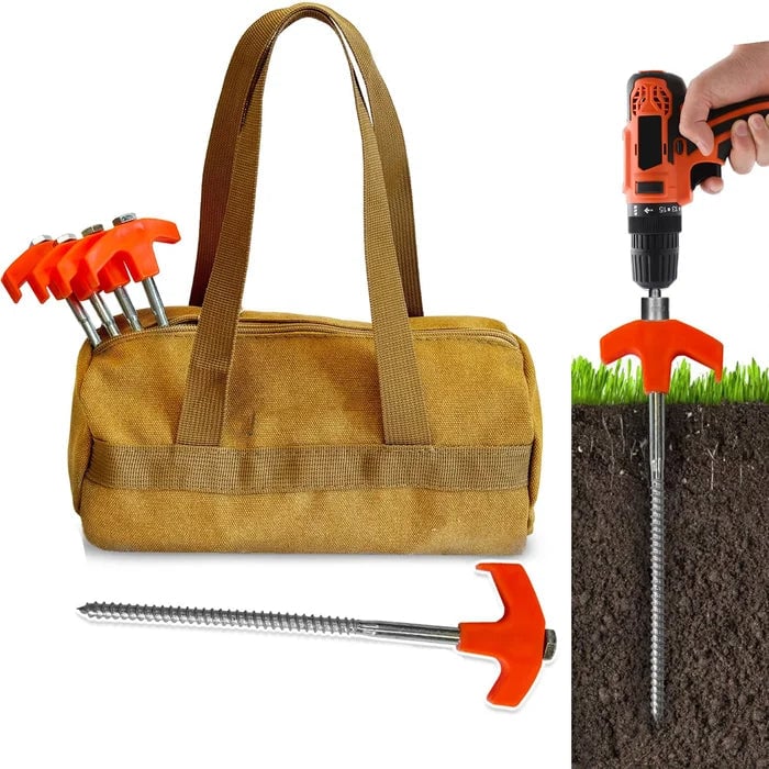 8" Screw in Tent Stakes - Ground Anchors Screw in - Image 9