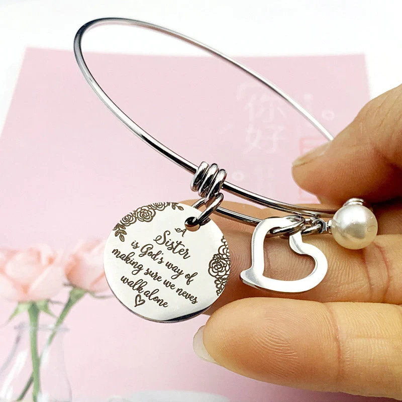 A "Sister is God's Way Of Making Sure We Never Walk Alone" Bangle - Image 4